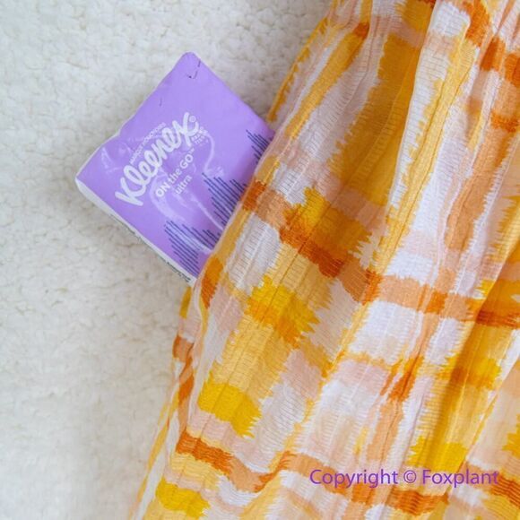 New! New ASTR The Label Ilana Plaid Puff Sleeve Tie Open Back Tiered Midi Dress - Picture 7 of 16